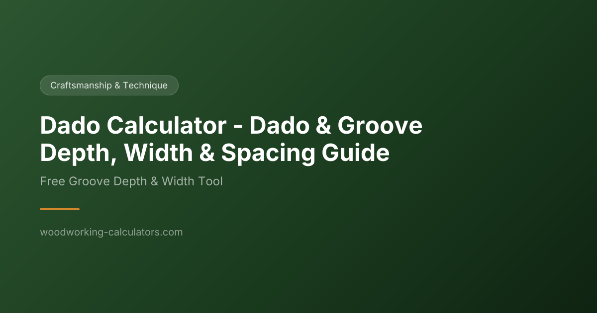 Dado Calculator | Free Groove Depth, Width & Fit Guide